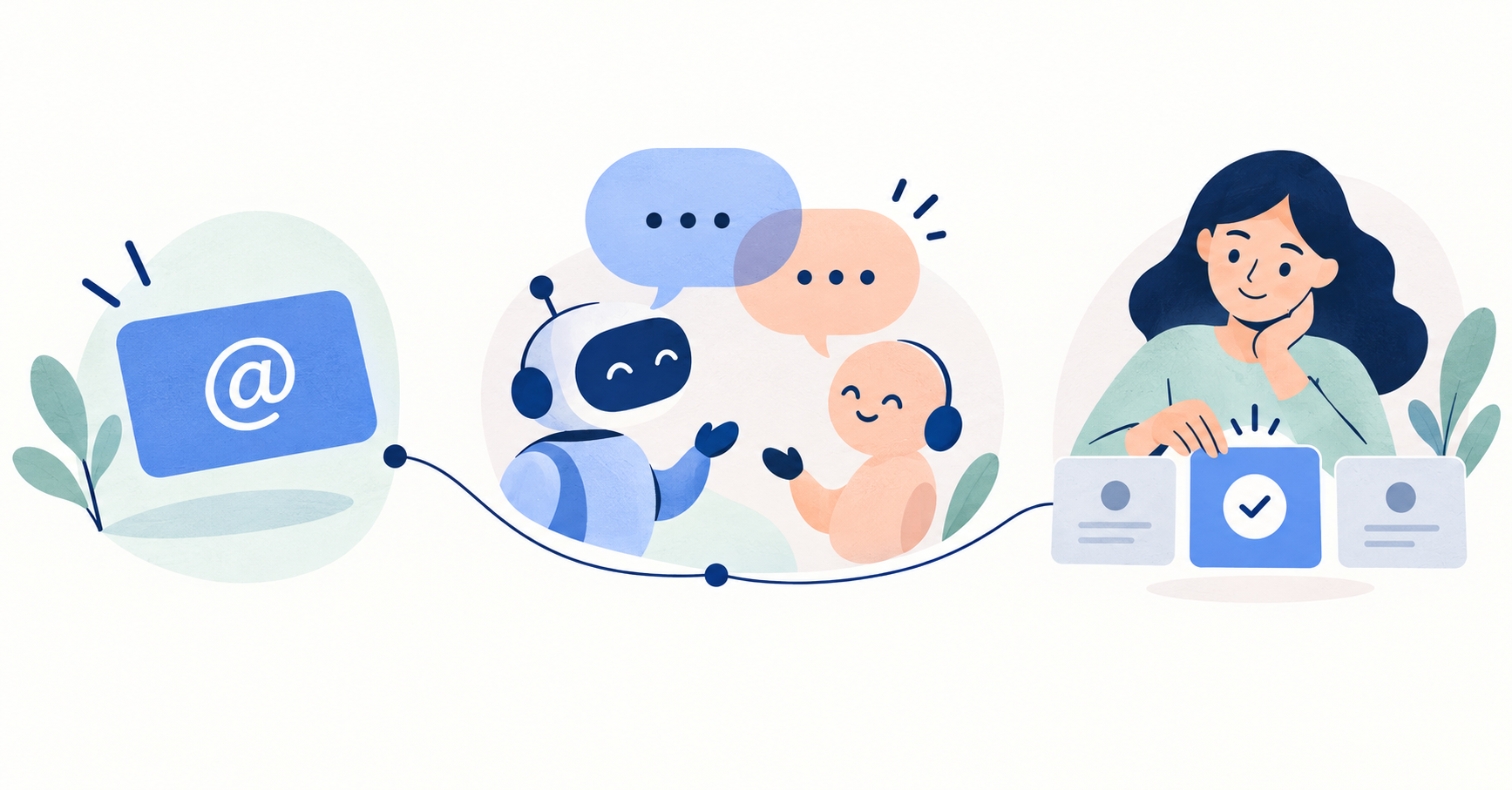 A public address, assistant conversation and final human decision
